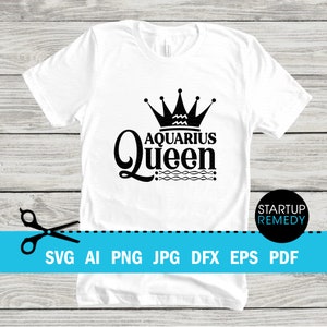 Aquarius SVG, Zodiac Svg, Aquarius Queen Svg, A Queen Was Born In January SVG, January Girl Svg, Its My Birthday Svg,  Zodiac Sign Svg, Png