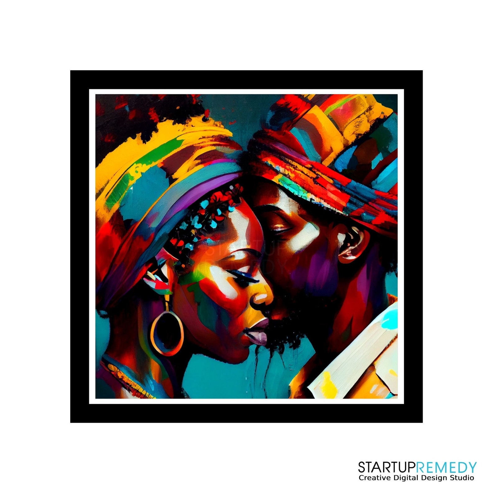 Black Couple Wall Art African Wall Art AI Black Art Black - Etsy