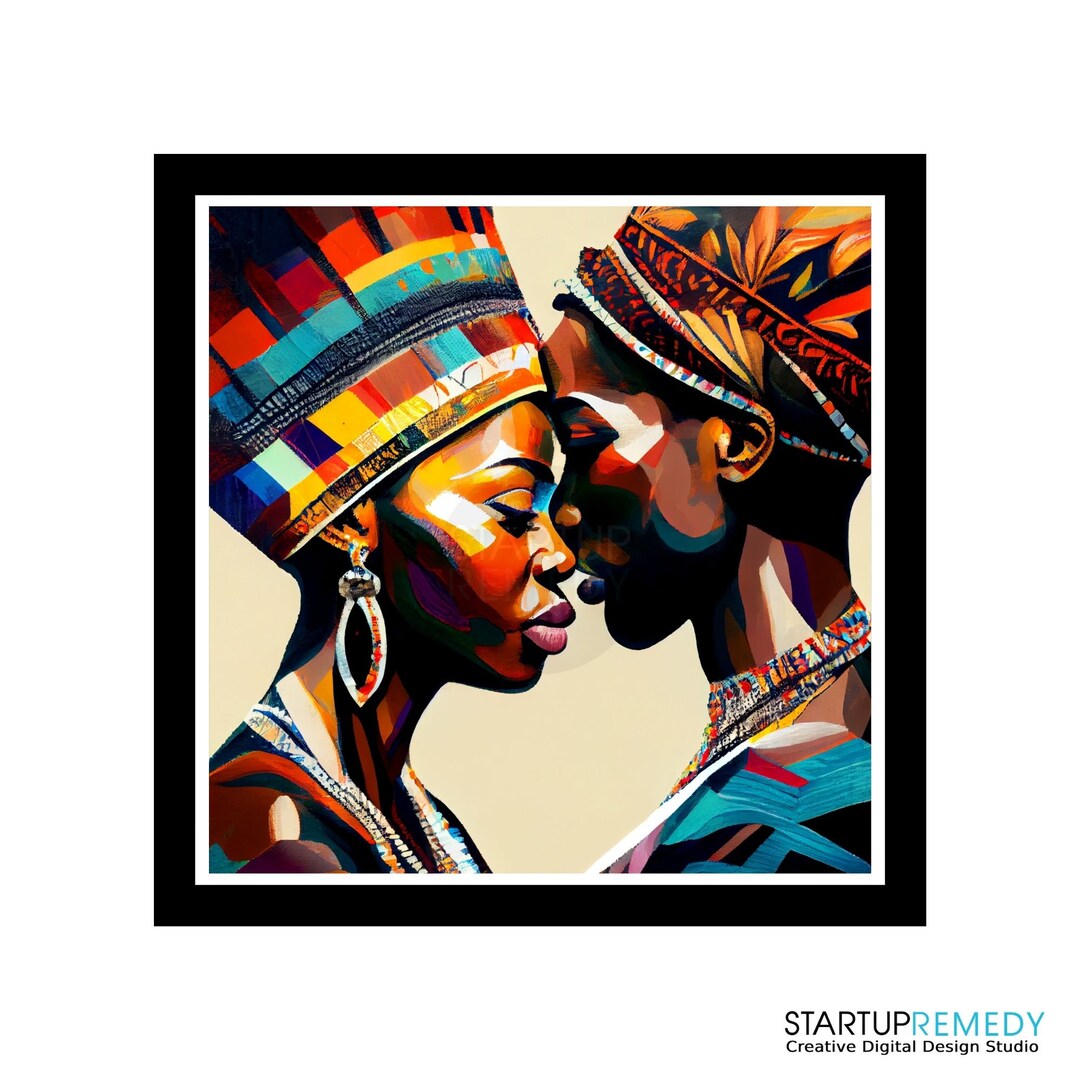 Black Couple Wall Art African Wall Art AI Black Art Black Etsy