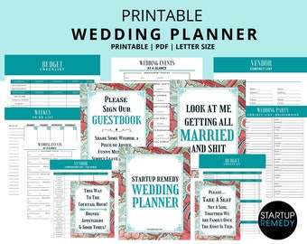 Wedding Planner Printable, Wedding Planner Book, Printable Wedding Planner, Wedding Planner PDF, Engagement Gift, Wedding Checklist, A4,A5