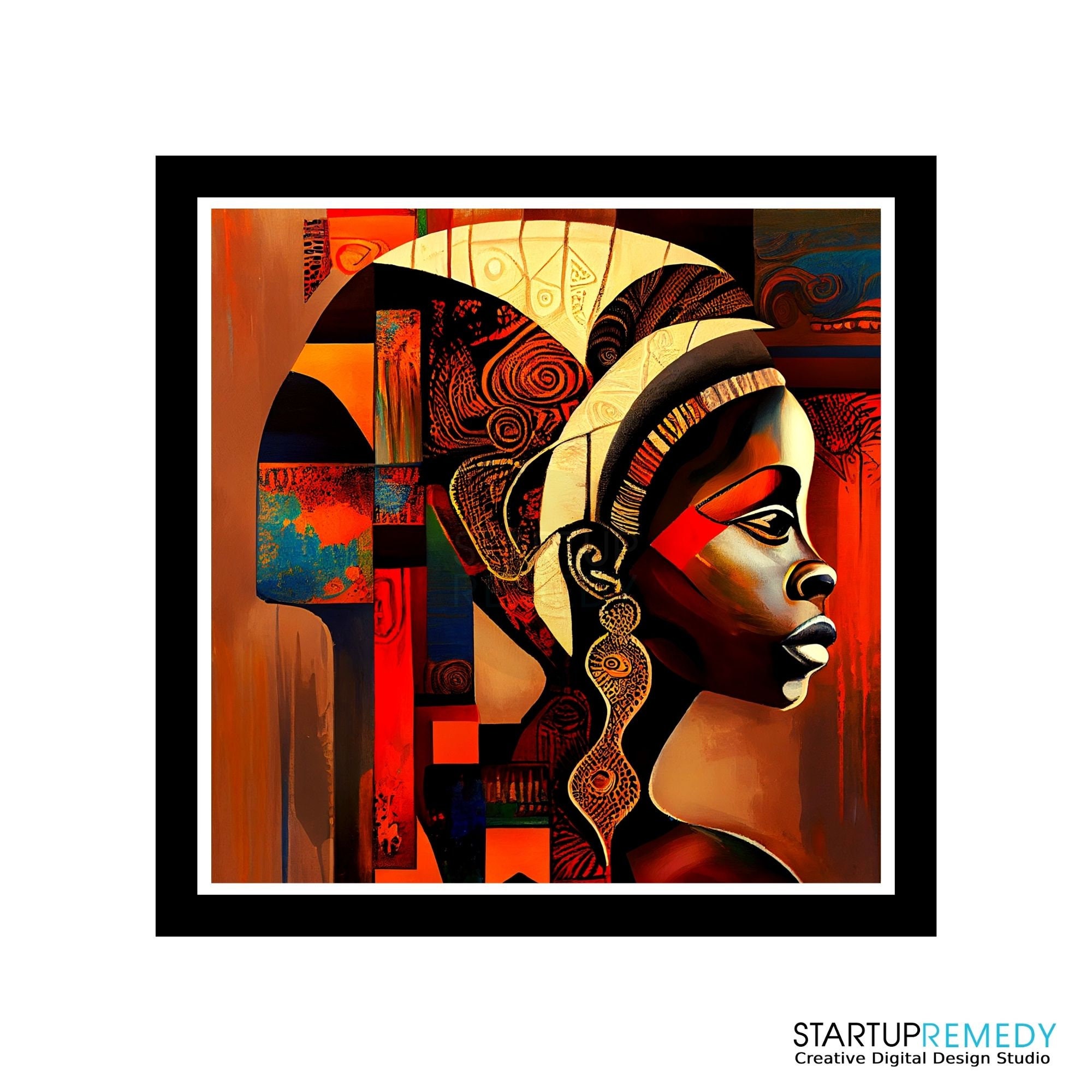 African Art, Black Art, East African Wall Art, Abstract Black Art