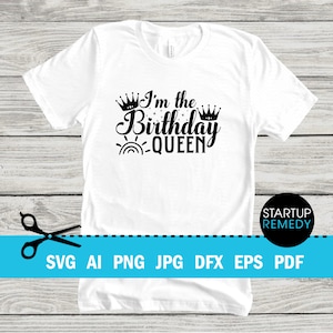 Its My Birthday SVG, I&#39;m The Birthday Queen,  Happy Birthday Svg, Birthday Queen Svg, Queen Svg, Birthday Gift, Birthday Shirt, Birthday Svg