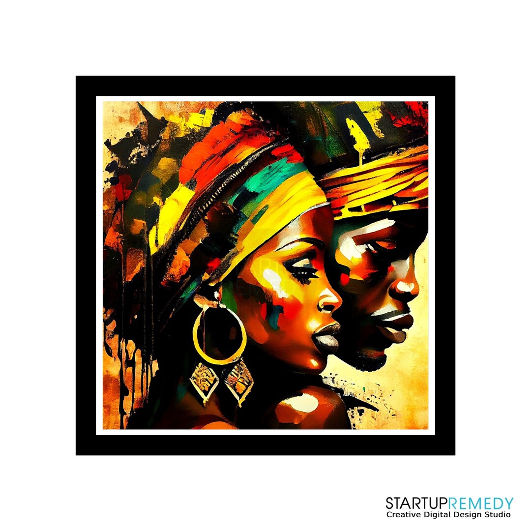 Black Couple Wall Art African Wall Art AI Black Art Black Etsy