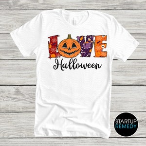 Halloween PNG, Love Halloween, Sublimation Download, Halloween, Png File, Love Halloween Png, Pumpkin Face, Digital Download, T-Shirt Design image 1