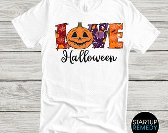 Halloween PNG, Love Halloween, Sublimation Download, Halloween, Png File, Love Halloween Png, Pumpkin Face, Digital Download, T-Shirt Design