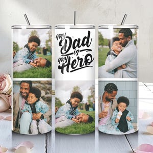 Personalized Dad Photo Tumbler, Gift For Him, Photo Personalized Collage Tumbler, Photo Tumbler, Custom Photo Cup, Unique Photo Drinkware