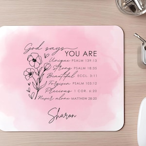 Christian Mouse Pad, Scripture Mouse Pad, Religious Mouse Pad, Christian Women Office Decor, Church Desk, Desk Accessory, Office Mouse Pad