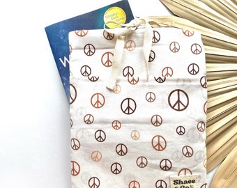 Peace Sign Book Sleeve with Closure