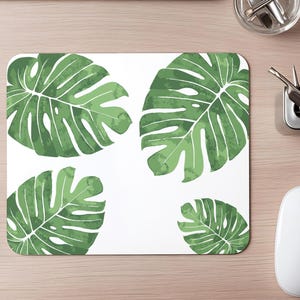 Monstera Mouse Pad – Tropical Leaf Desk Mat, Botanical Office Decor, Gift for Plant Lovers