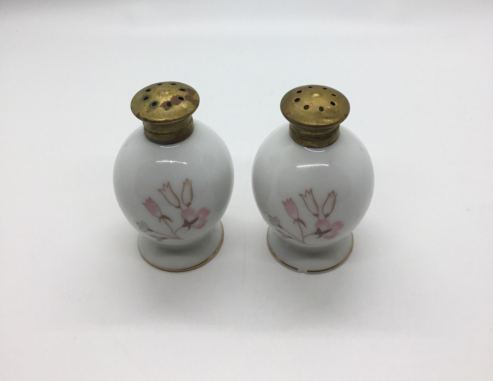 Vintage Sango Japan Porcelain Salt and Pepper Shakers Floral Etsy