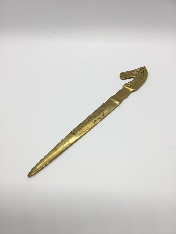 Vintage Brass Horse Letter Opener Etsy