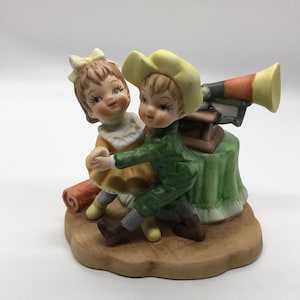 Dancing Boy & Girl With Gramophone Figurine - Vintage Figurine