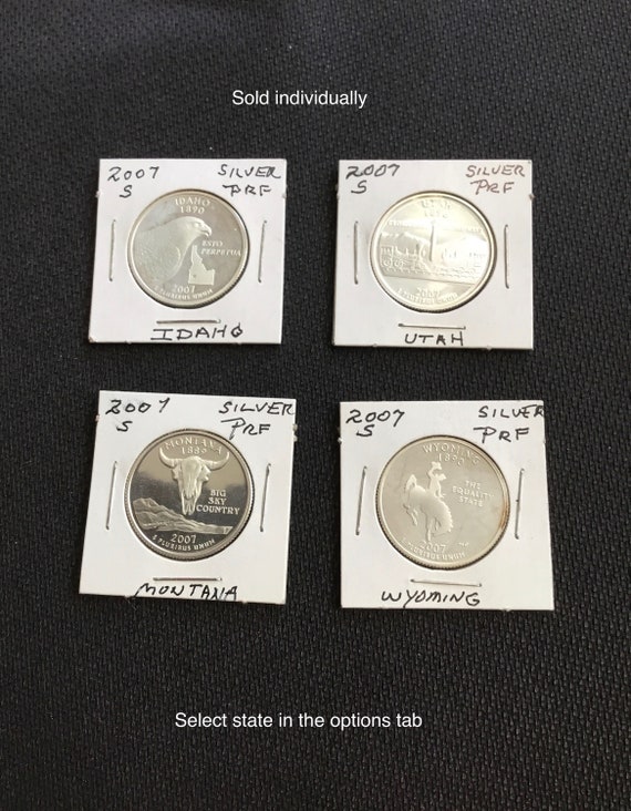 2001 S Washington State Quarters Silver 5-Coin Proof Set No Box Set Uncirculated 