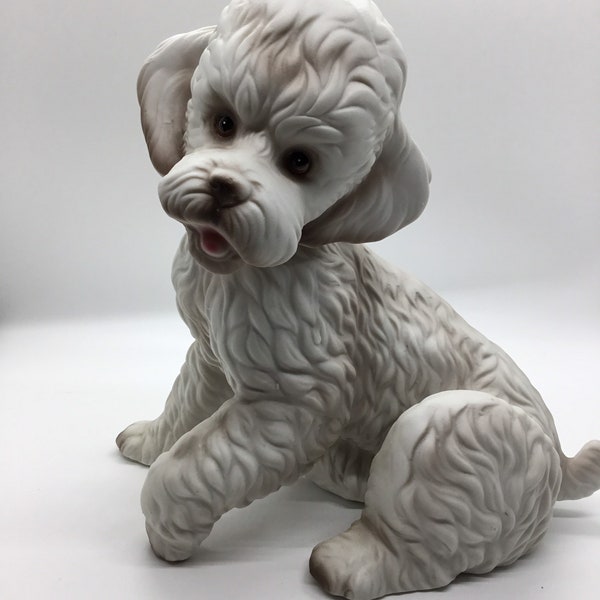 Adorable Poodle Figurine - Dog Figure - 7” Poodle Statue