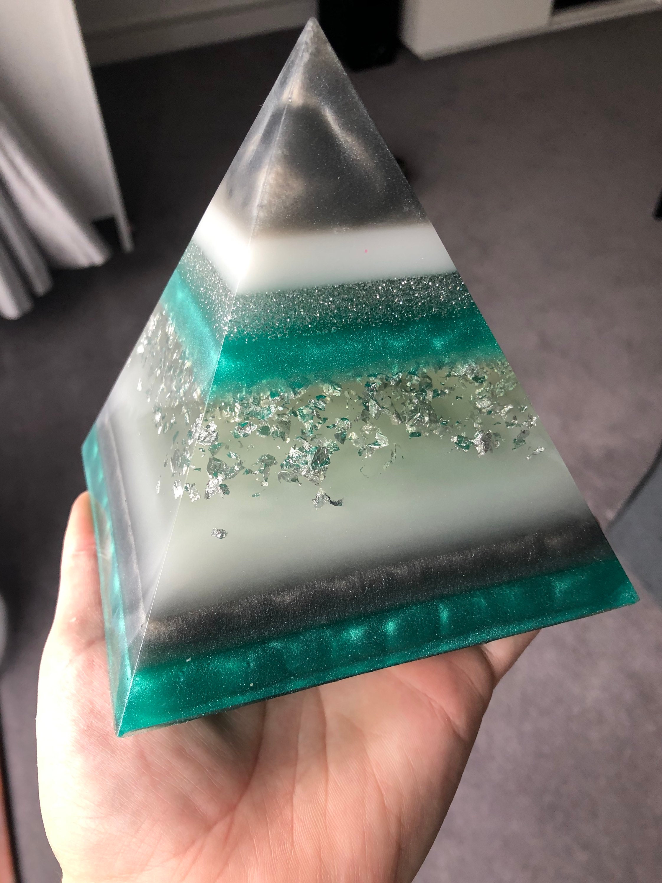 Personalised Cremation Ashes Memorial Pyramid Keepsake Resin Etsy