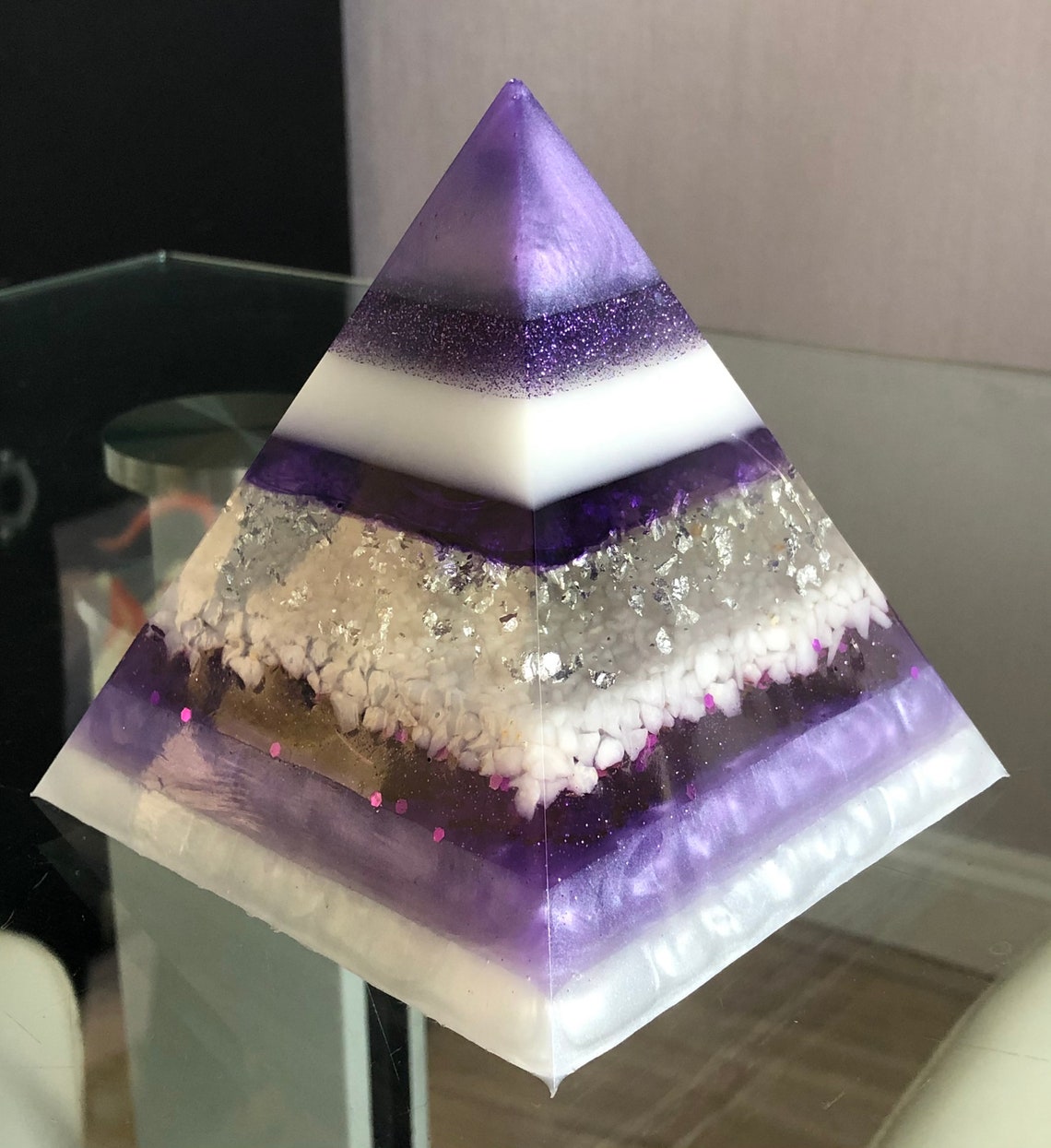 Personalised Cremation Ashes Memorial Pyramid Keepsake Resin Etsy