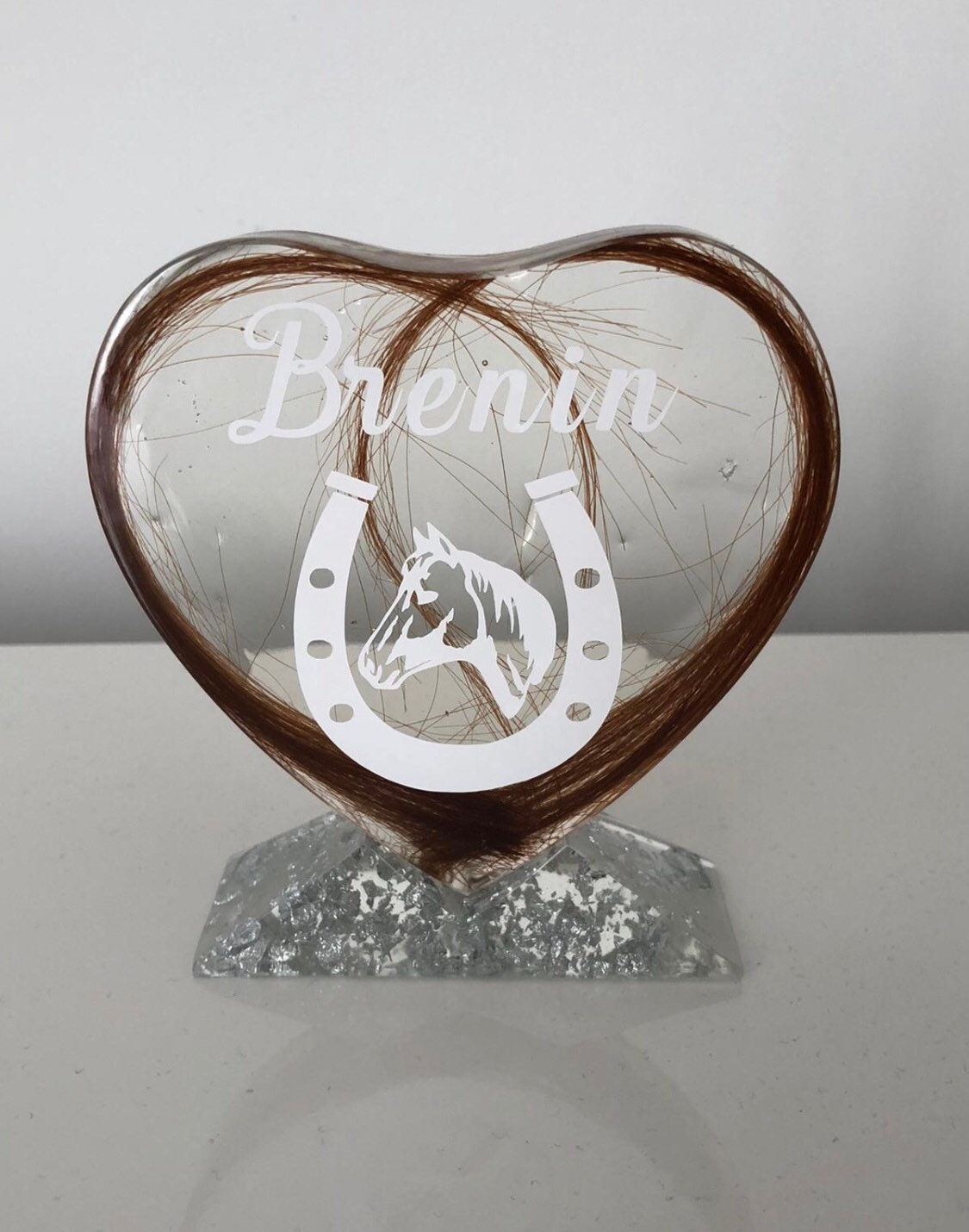 Horse Hair Ashes Memorial Keepsake Stand Plaque Etsy UK