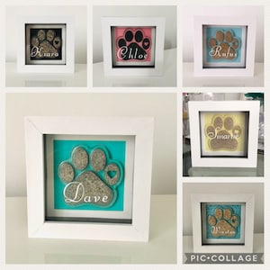 Dog Cat Animal Cremation Pet Ashes in Paw | Keepsake | Personalised Pet Memorial Frame