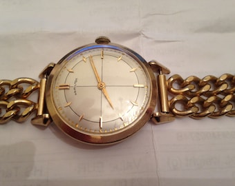 Hamilton ca 1950&#39;s Vintage Men&#39;s watch Pure ellegance with after market early middle Century goldfilled/leather band