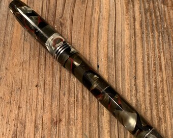 ca 1932 Highest Quality of Celluloid Fountain pen by MABIE TODD & Co., New York #4 signed nib (rare) Swan Capacity Pen Patents pdg.