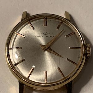 Ladies MOVADO ca 1970&#39;s 14K Gold capped and Stainless steel back 17J Swiss Made Rare in size Working