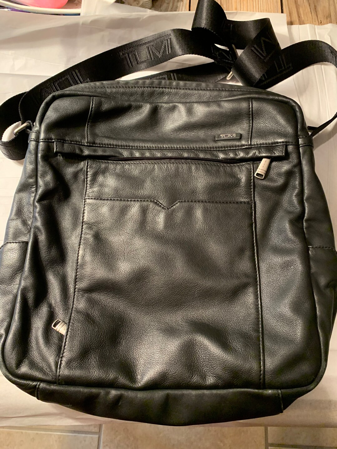 TUMI Genuine Leather Shoulder Bag for Man man's Etsy