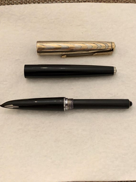 Parker 61 Fountain Pen: USA Made Rainbow Cap, 14K Gold Nib RARE
