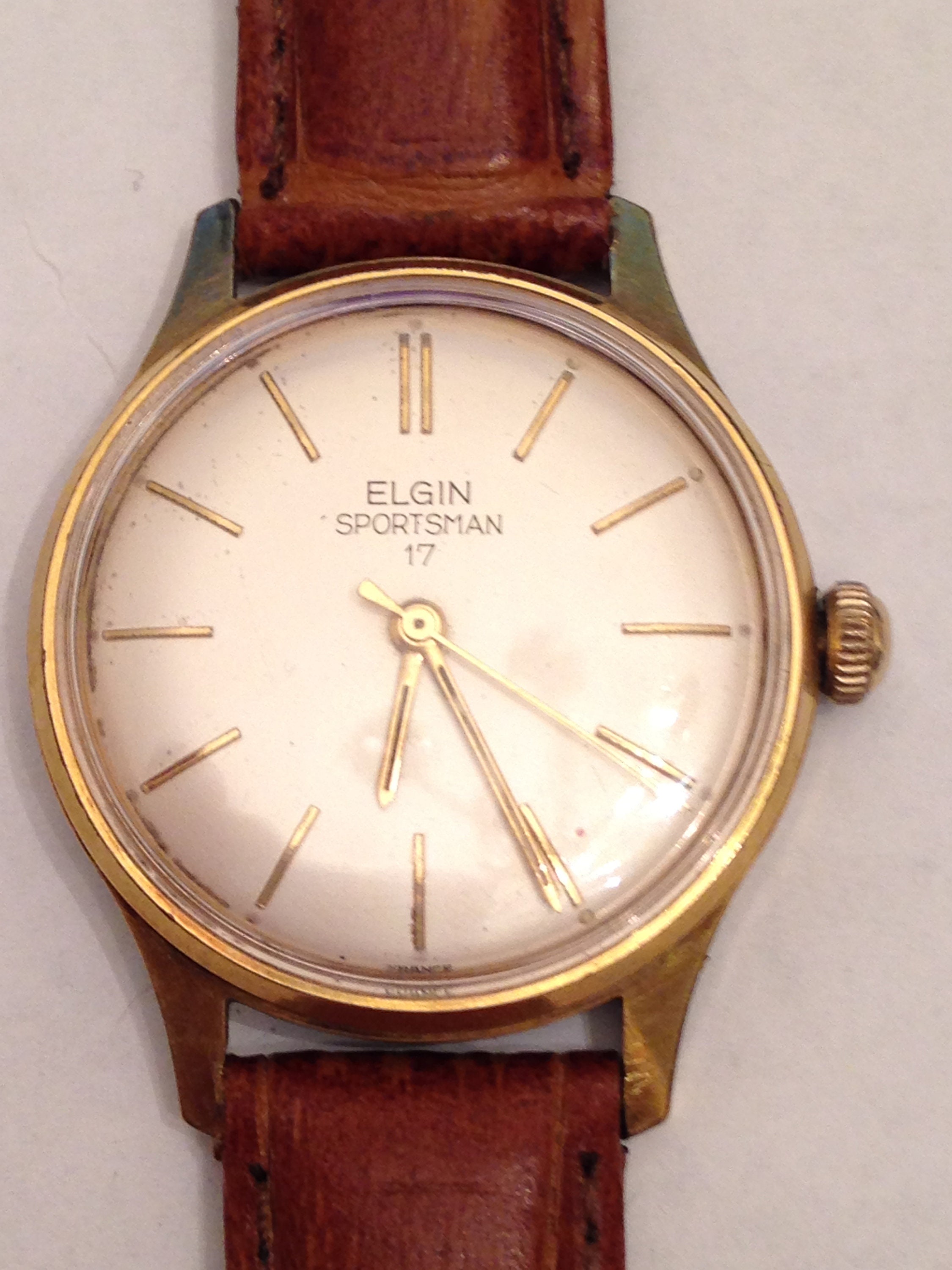 ELGIN Sportsman. Ca 1970 Made in France 17J Mechanical Movement