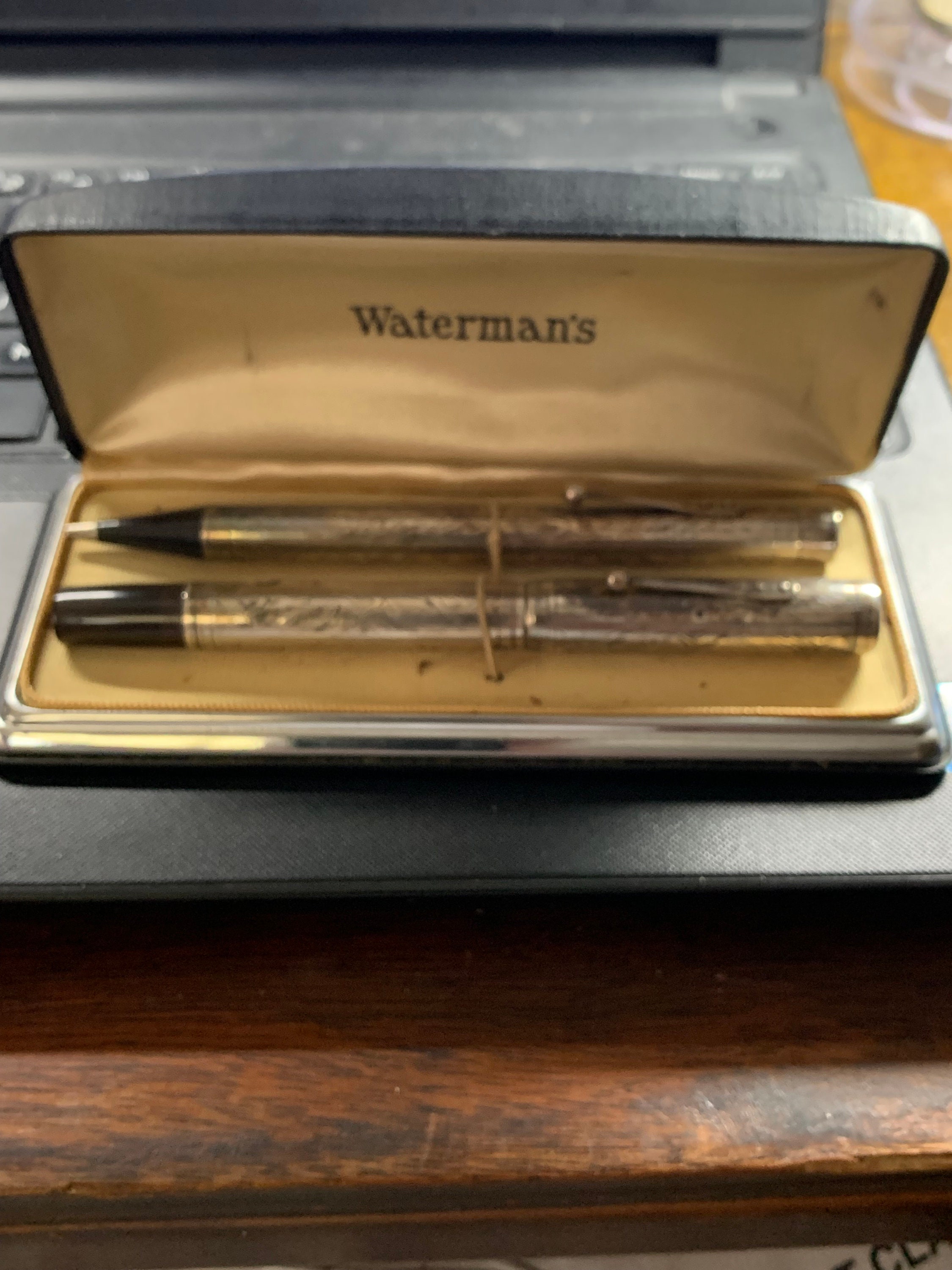 Rare Waterman Model 452 Sterling Silver Full Overlay Hand