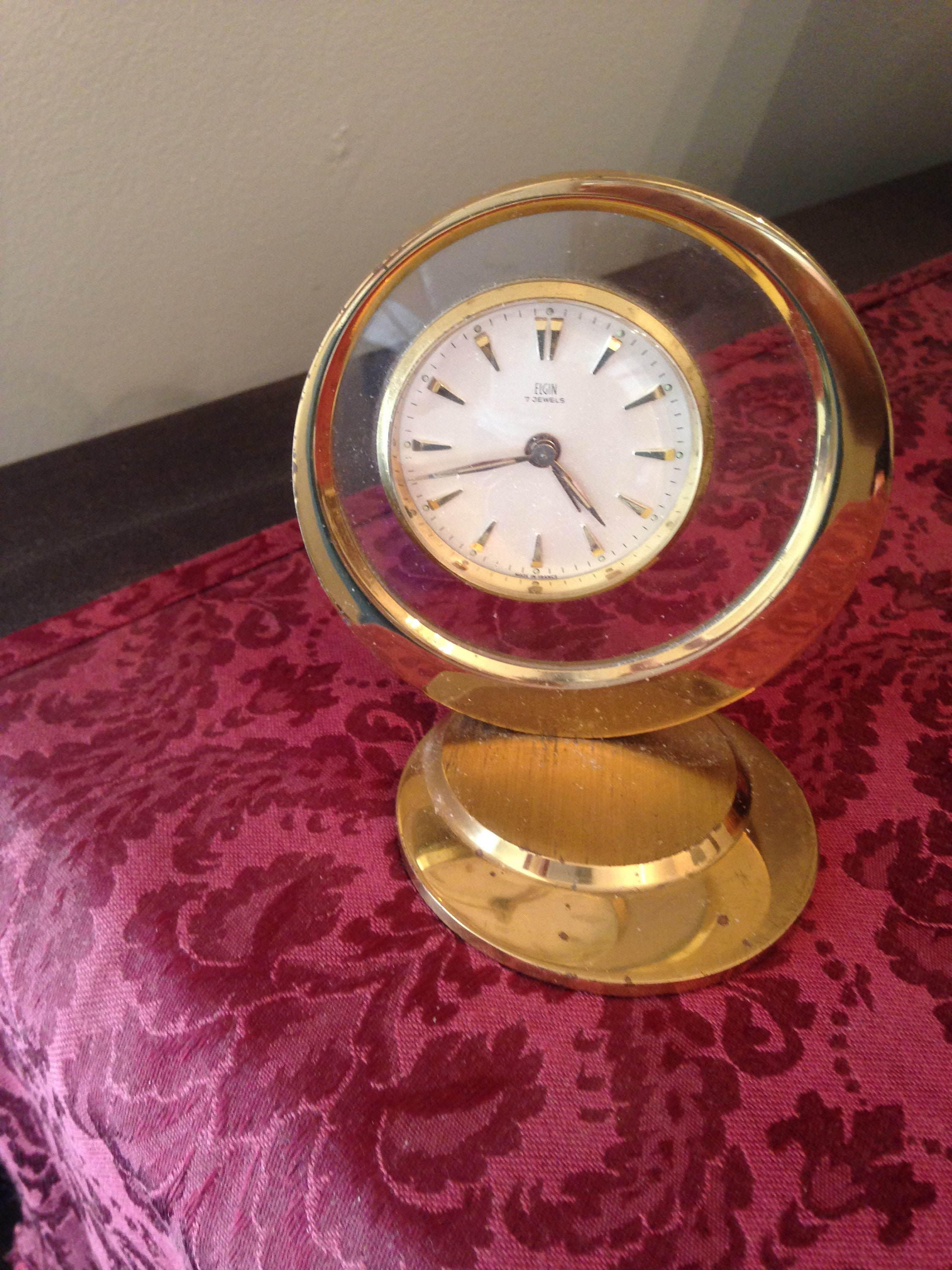 Ca 1970 ELGIN 7 Jewels Made in France Alarm clock original Etsy.de