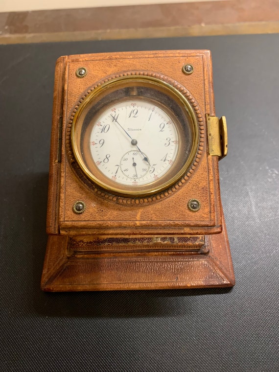 Bible in the podium pocket watch nightstand with Illinois working pocket  watch RARE