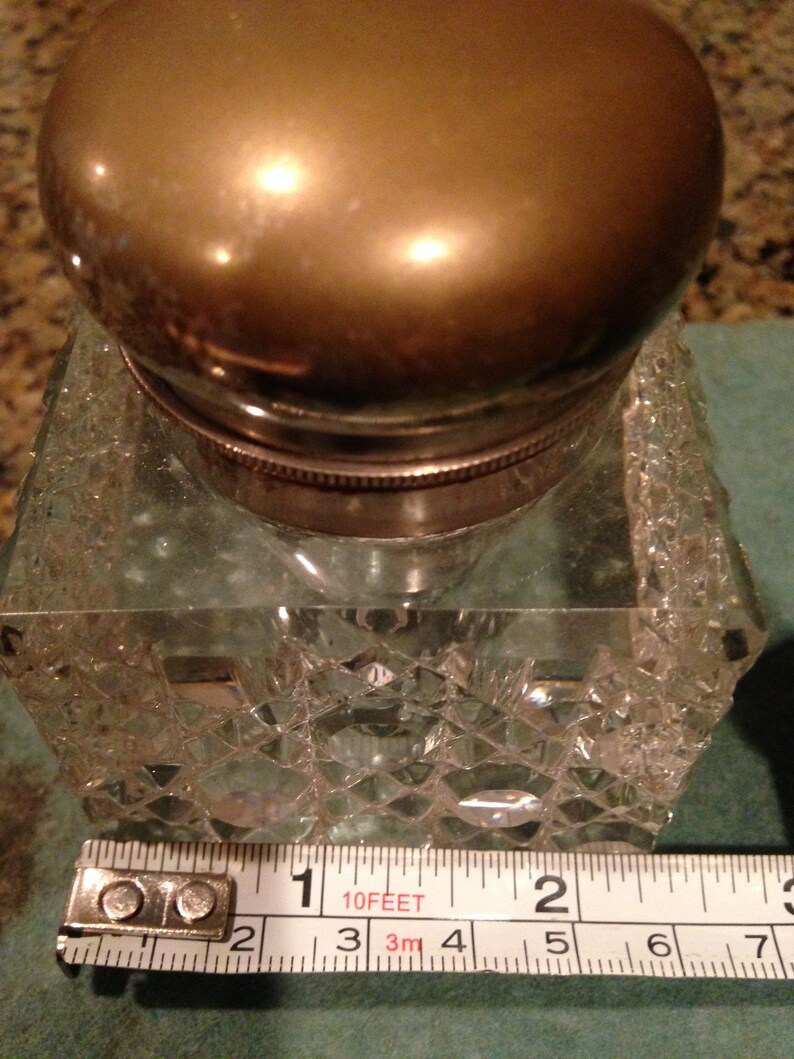 Inkwell American Made Cut Glass / Crystal Ca 1890's With Etsy