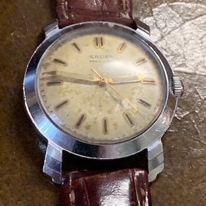 1958 Gruen Precision Watch: 17 Jewels, Swiss Made, Leather Band