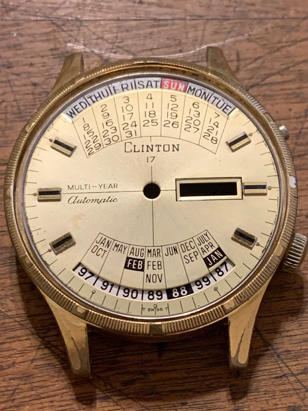 Clinton Perpetual Calendar Watch Case - Gold Filled - for Parts - Etsy