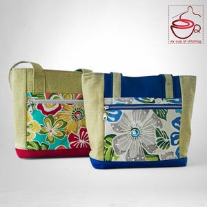 Tote Bag - Kleinere Tragetasche Schnittmuster, PDF-Datei, zwei Varianten, DIY Projekt, sofort-Download