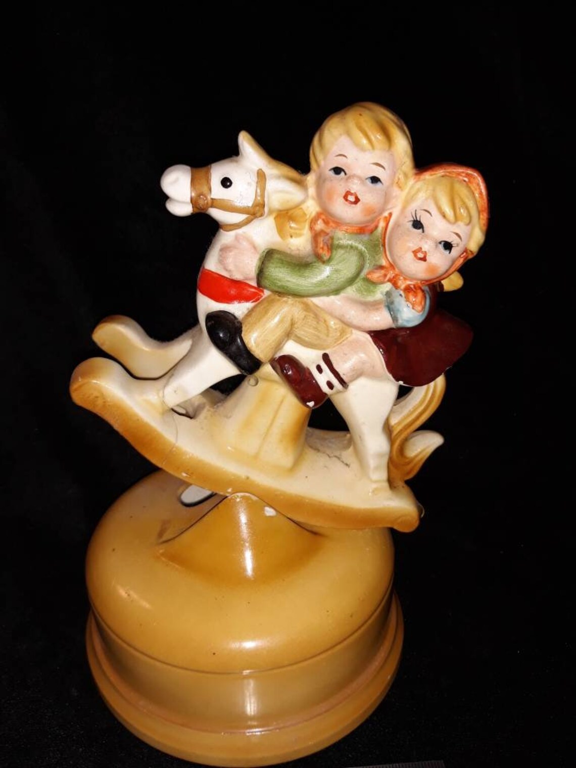 Rocking Horse Music Box Featuring Young Boy and Girl Etsy Hong Kong