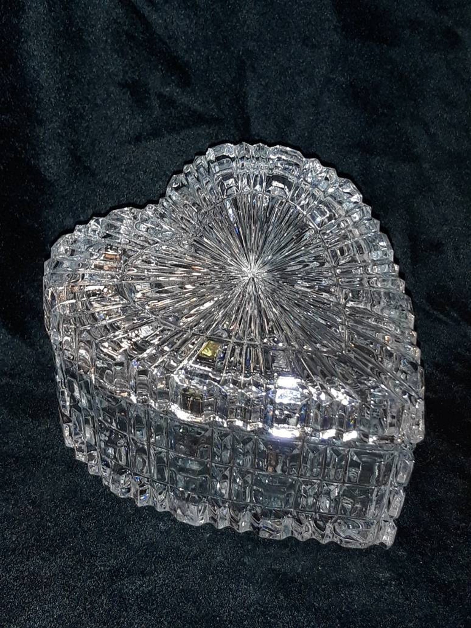 Heart shape covered candy dish in pressed glass Etsy