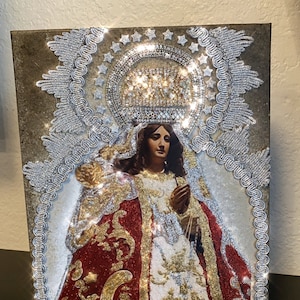 Virgen de Los Ángeles. Nuestra Señora de los Ángeles (con recubrimiento epoxi transparente)