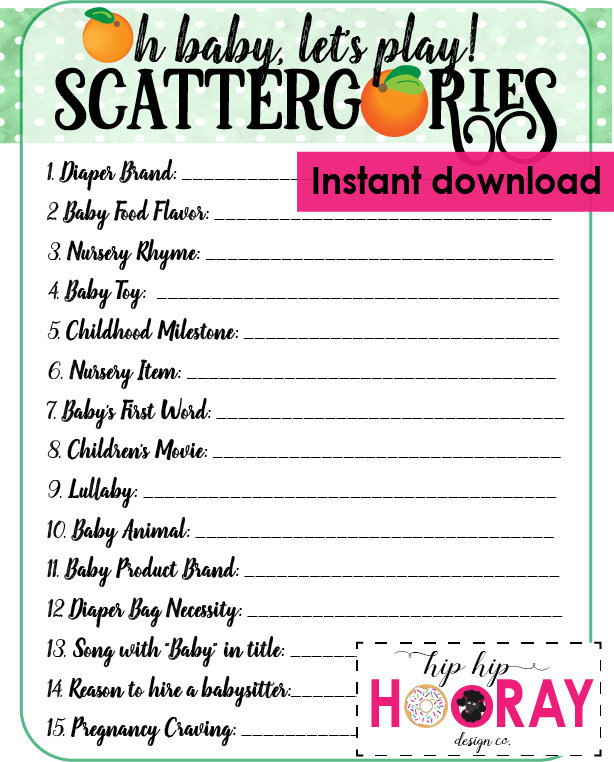 Baby scattergories shop