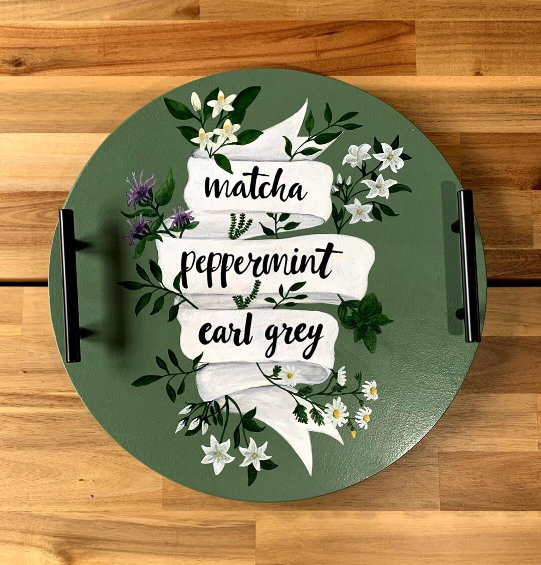 Unique Tea Tray Custom Hand-painted Tea Tray | Personalized British Tea Decor | Wooden ...