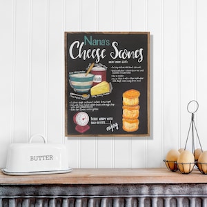 Personalized Illustrated Family Recipe | Favorite Recipe Art | Illustrated Recipe Art for Kitchen | Keepsake Recipe