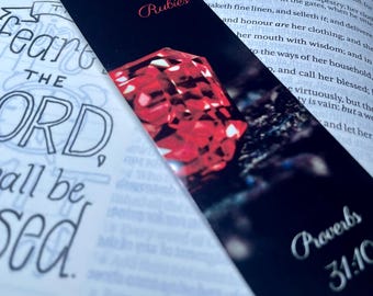 Proverbs 31:10 Bookmark, Bible Verse, Christian, Scripture, Faith Gift for Women, Single Sided