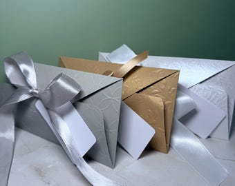 Money Gift Envelope | Cash Wallet With Bow & Tag | Money Holder | Gold, Silver, Ivory