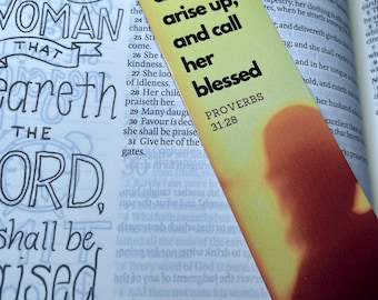 Proverbs 31:28 Bookmark, Bible Verse, Christian, Scripture, Faith Gift for Women, Single Sided