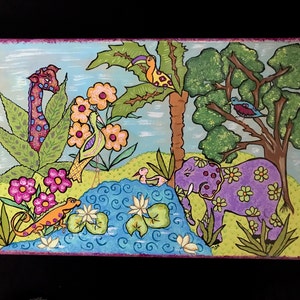 Child step stool - Purple Elephant