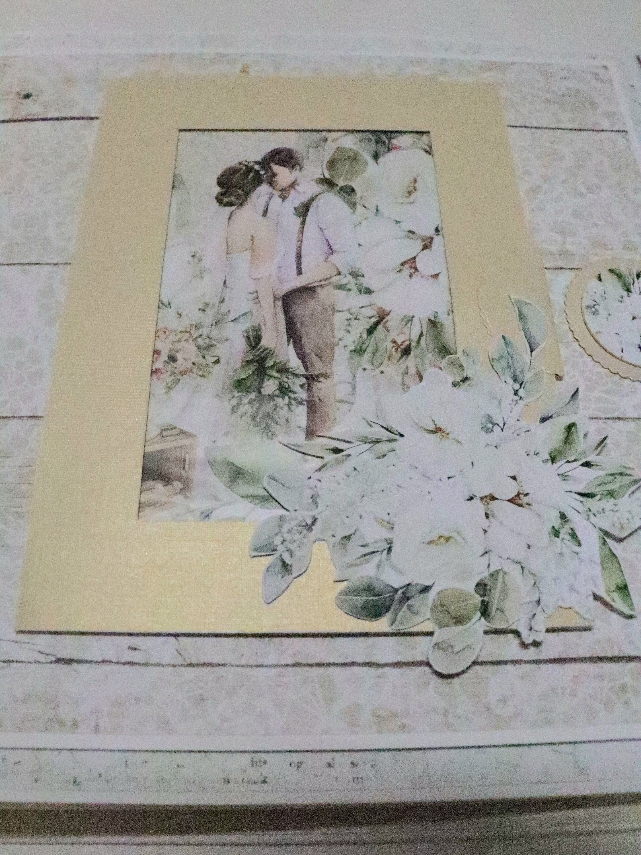 Handmade doves in Love Wedding Album, Memory Book, Scrapbook, Doves