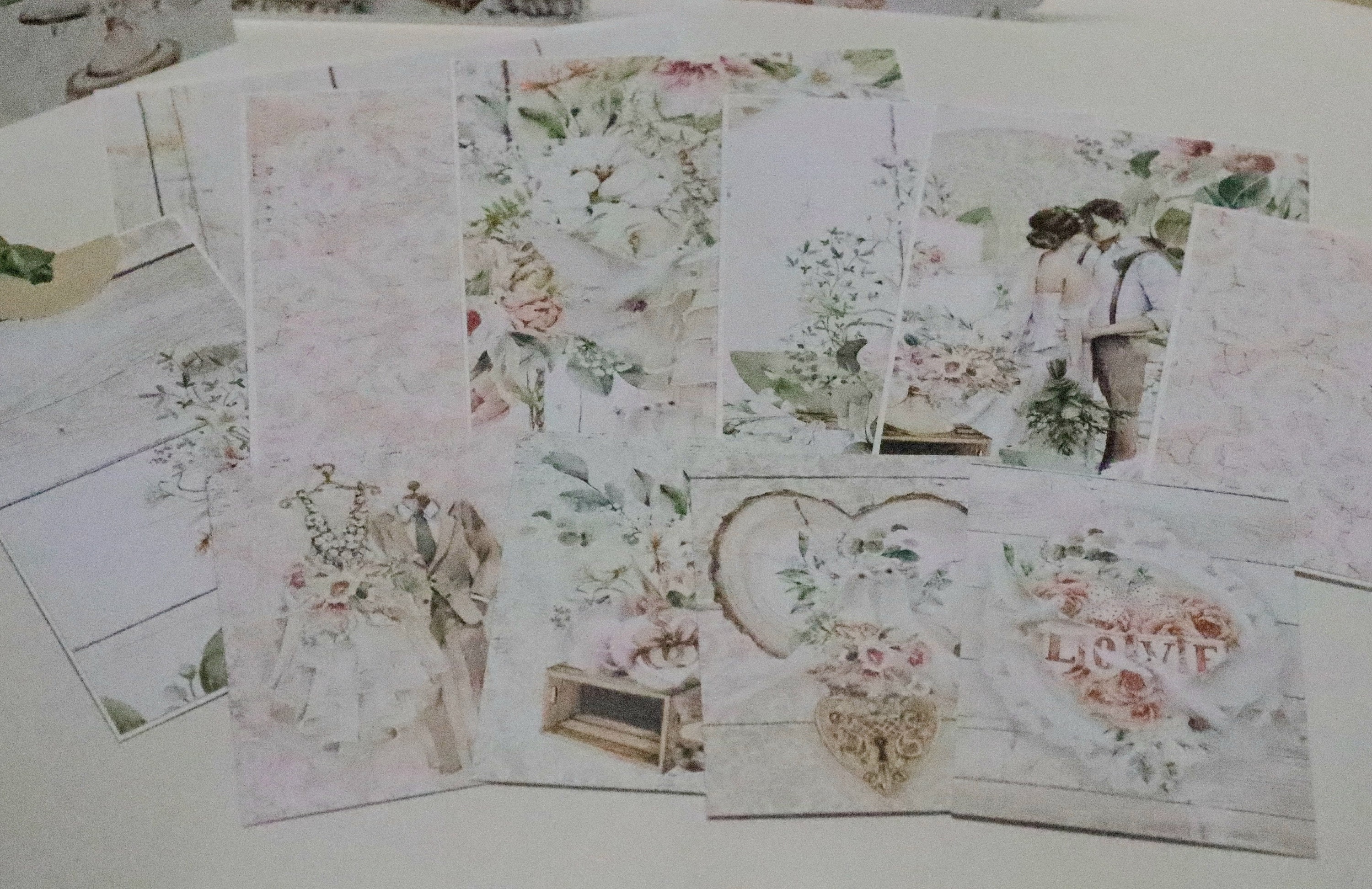 Handmade doves in Love Wedding Album, Memory Book, Scrapbook, Doves