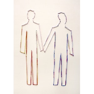 Disegno cucito su carta di Franko B (We 2), arte contemporanea