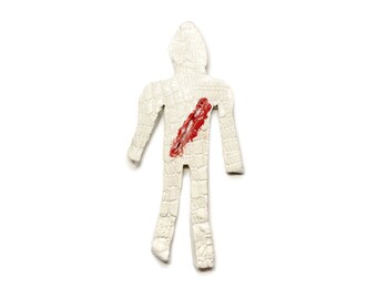 Wounded Children Series (#004) - ceramic figure / wall hanging by Franko B, contemporary art