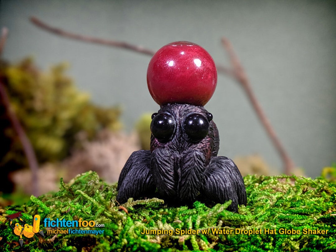 Jumping Spider With Water (blood) Droplet Hat Globe Shaker - Creepy \u0026 Cute!  - Etsy New Zealand, image size:1080x810